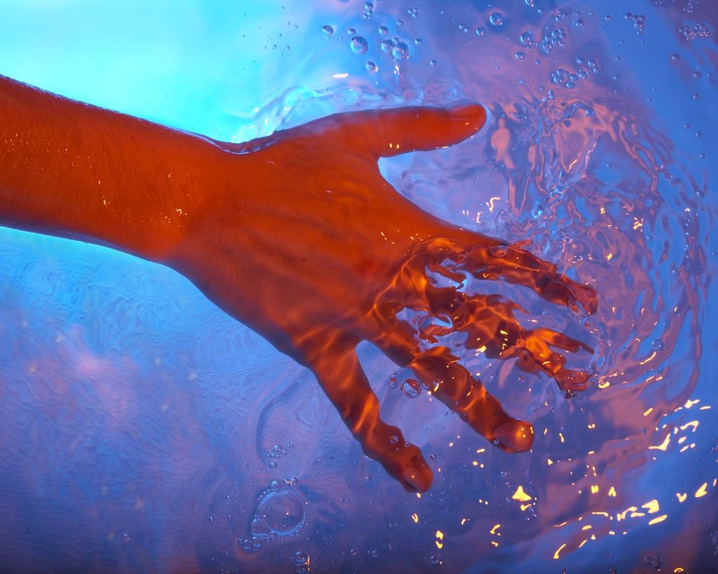 making waves with hand